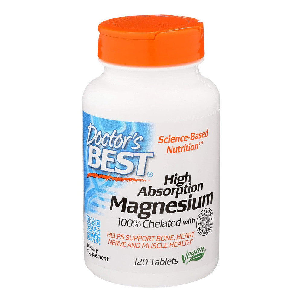 Doctors Best High Absorption Magnesium 100% Chelated Tablets, 120 Ea